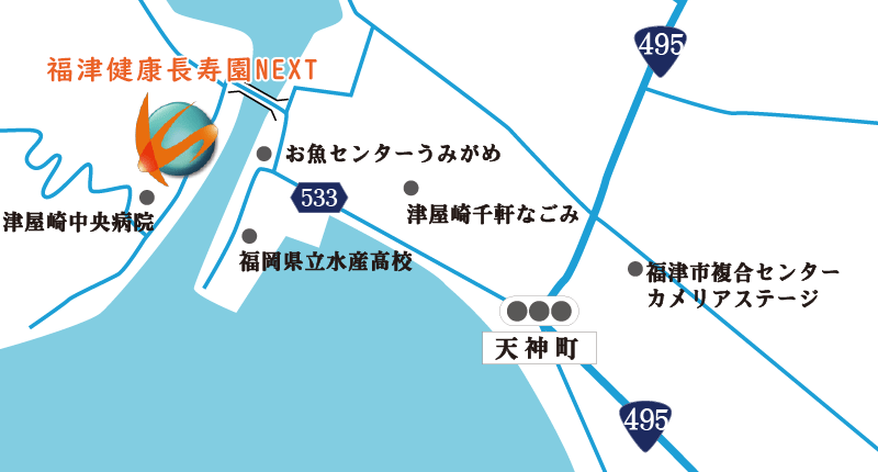 福津市リハビリ老人ホーム地図